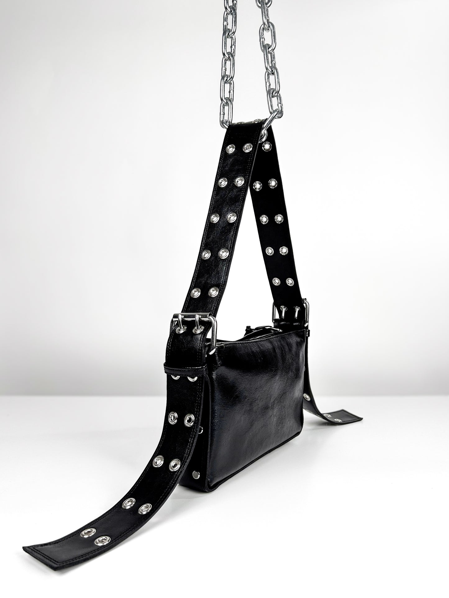 HEAVY BLACK DOUBLE BUCKLE BAGUETTE