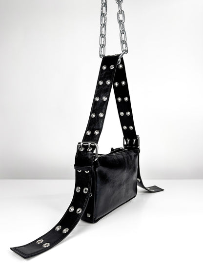 HEAVY BLACK DOUBLE BUCKLE BAGUETTE