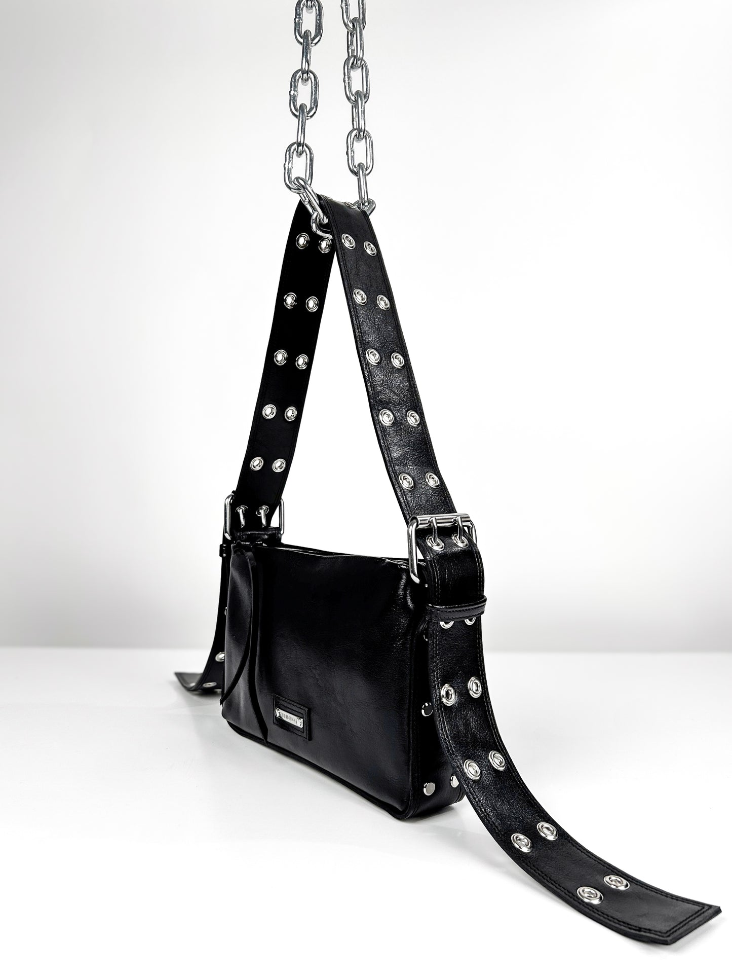 HEAVY BLACK DOUBLE BUCKLE BAGUETTE