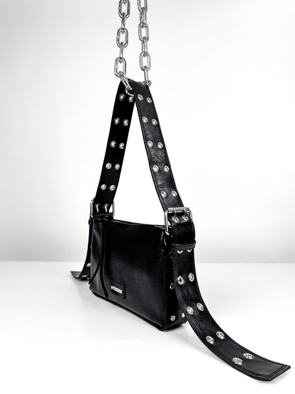 HEAVY BLACK DOUBLE BUCKLE BAGUETTE