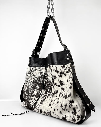 LARGE SPOTTED COWHIDE TRAVELLER