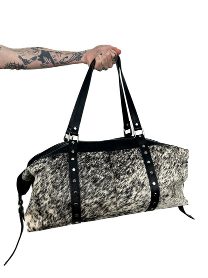 SALT & PEPPER COWHIDE TRAVEL BAG