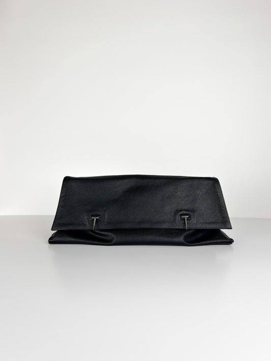 BLACK FOLD OVER CLUTCH