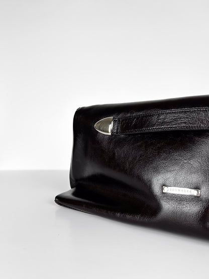 HEAVY BROWN FOLD OVER CLUTCH