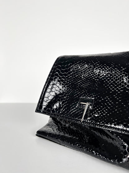 PATENT FOLD OVER CLUTCH