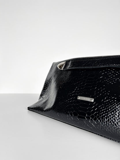 PATENT FOLD OVER CLUTCH