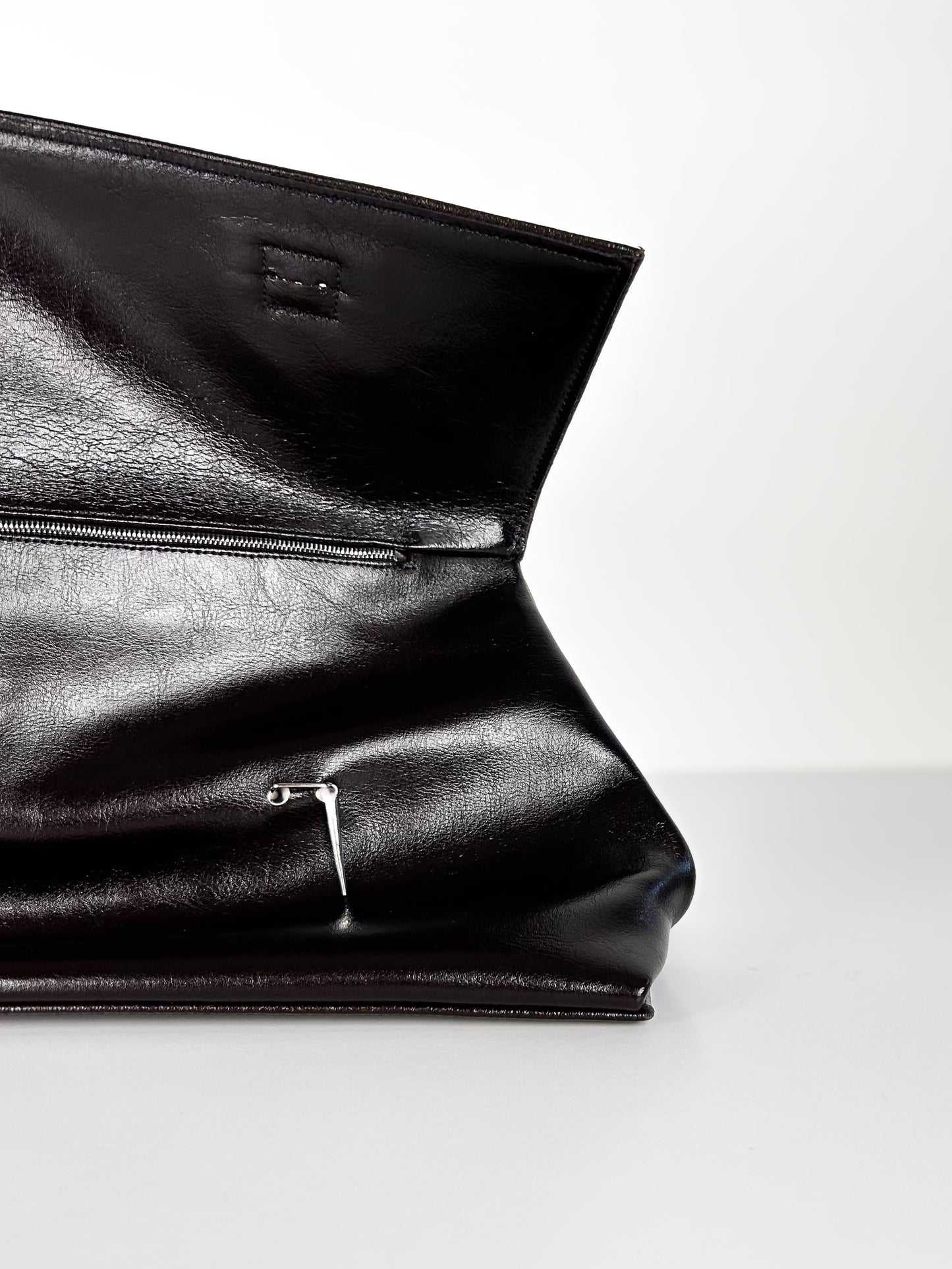 HEAVY BROWN FOLD OVER CLUTCH
