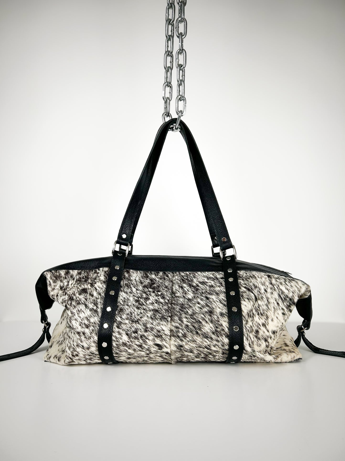 SALT & PEPPER COWHIDE TRAVEL BAG