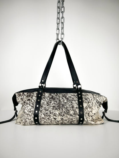 SALT & PEPPER COWHIDE TRAVEL BAG