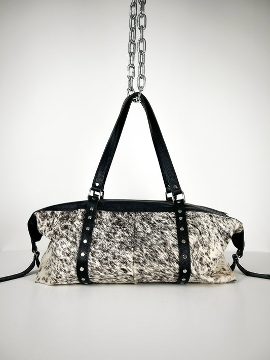 SALT & PEPPER COWHIDE TRAVEL BAG