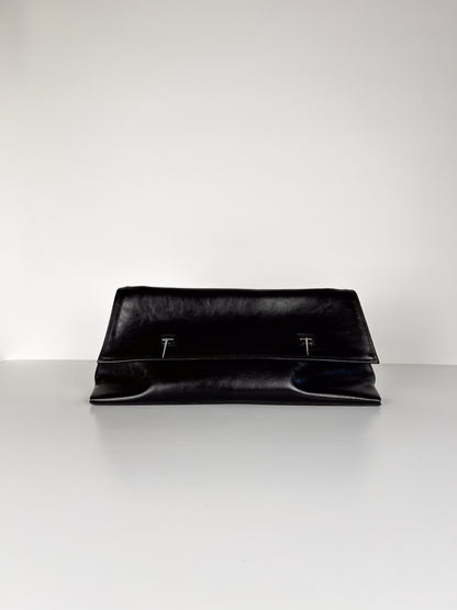 HEAVY BROWN FOLD OVER CLUTCH