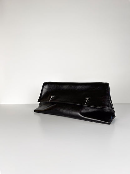 HEAVY BROWN FOLD OVER CLUTCH